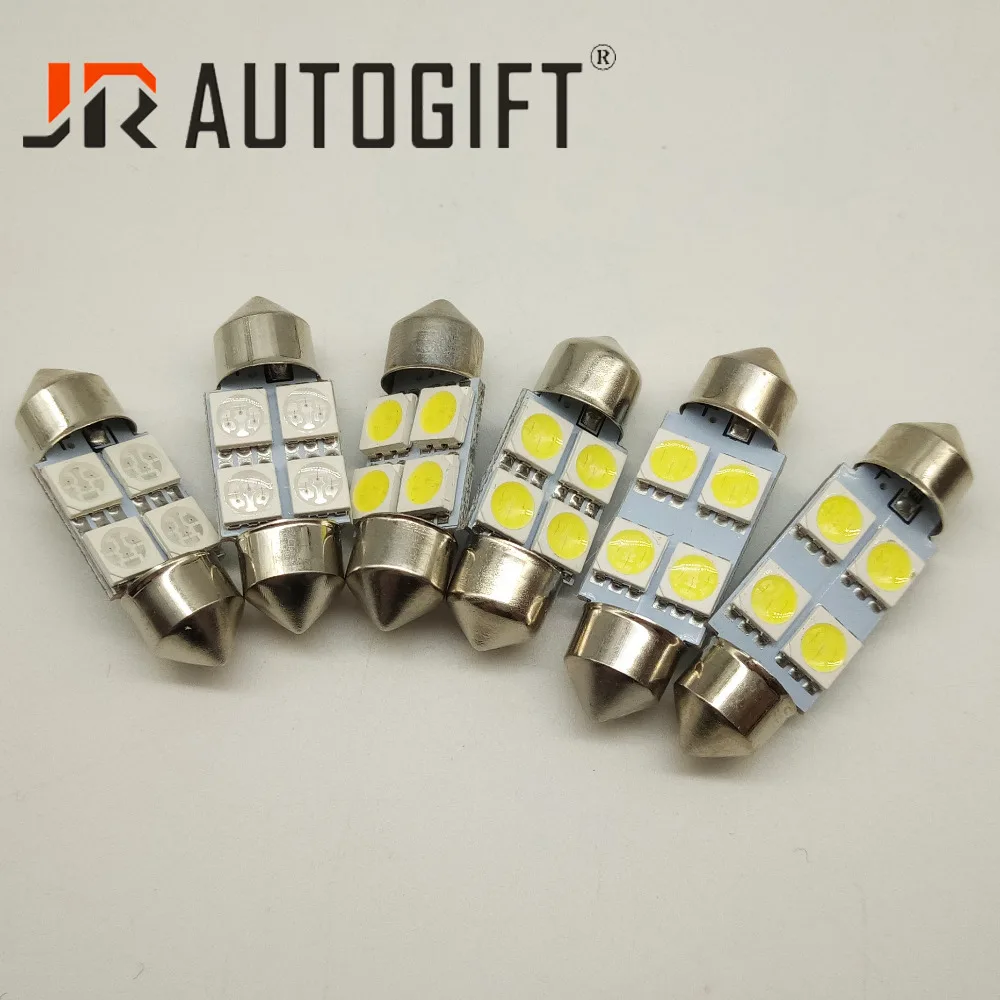 10 шт. гирлянда 5050 4 smd 31/36 мм автомобиля светодиодный светильник 24V 12V белый/синий/красный ft C5W 5050 авто интерьерные лампочки двери Doom светильник стайлинга автомобилей