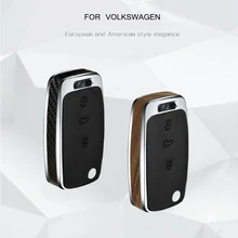 Madera/Fibra de Carbono Clave Shell Cubierta de la Caja Titular de la Llave Del Coche A Distancia Para Volkswagen VW Tiguan Polo Passat Bora Regalo accesorios