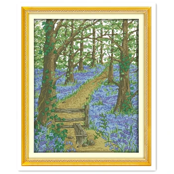 

The Flower Path In The Forest Rest Room Cross Stitch Embroidery Cross Set Chinese Counted Cross Stitch Patterns Kits Home Decor