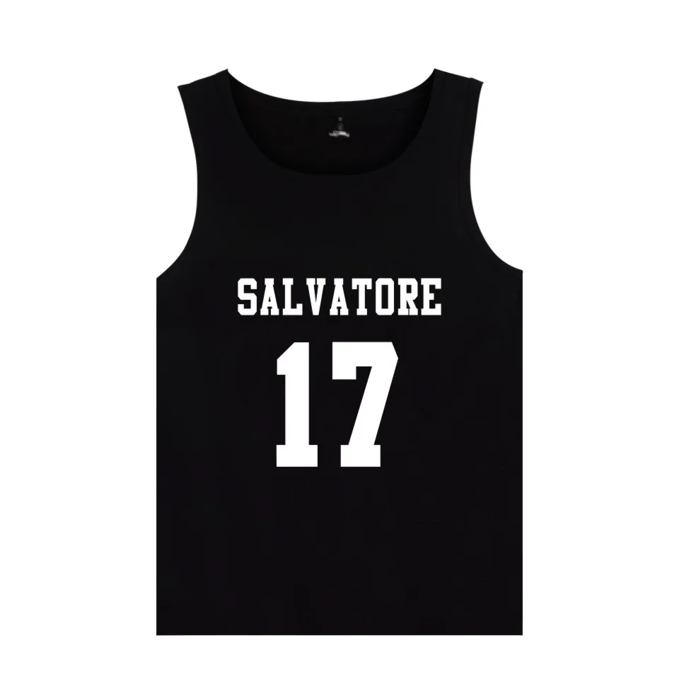 

Salvatore 17 Vampire Diaries Mystic Falls Timberwolve tank tops shirt summer gym vest bodybuilding tank top men fitness clothing
