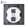 Coswall Crystal Tempered Glass Panel HDMI 2.0 Port USB 3.0 Jack Wall Power Socket Outlet AC 110~250V R11 Series ► Photo 3/3