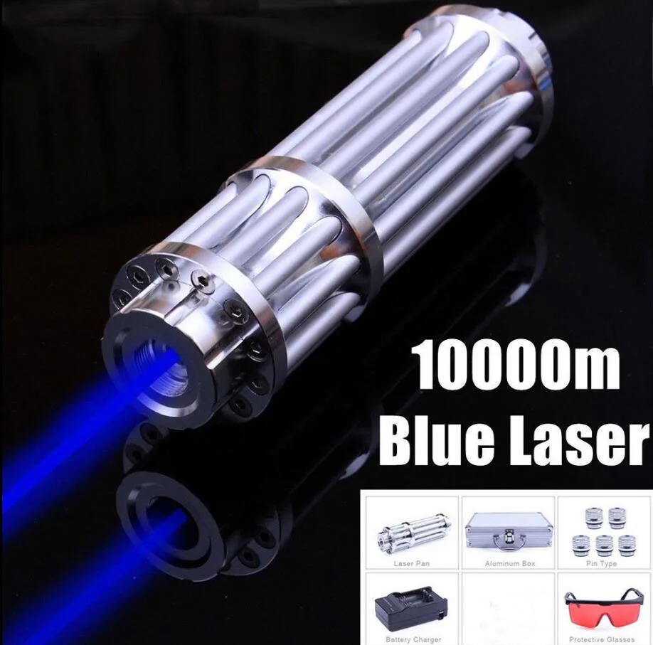 

Adjustable Stock 450nm High Power Blue Laser Pointer Focus Burning Light Beam Pen + 5 Caps Light Cigarette Burn Wood