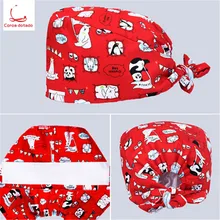 Хирургическая шапочка для врача и медсестер, хлопковая, с принтом полости рта, пластиковая Рабочая шапка для женщин, шапка для месяца, шапка-бандана для мужчин