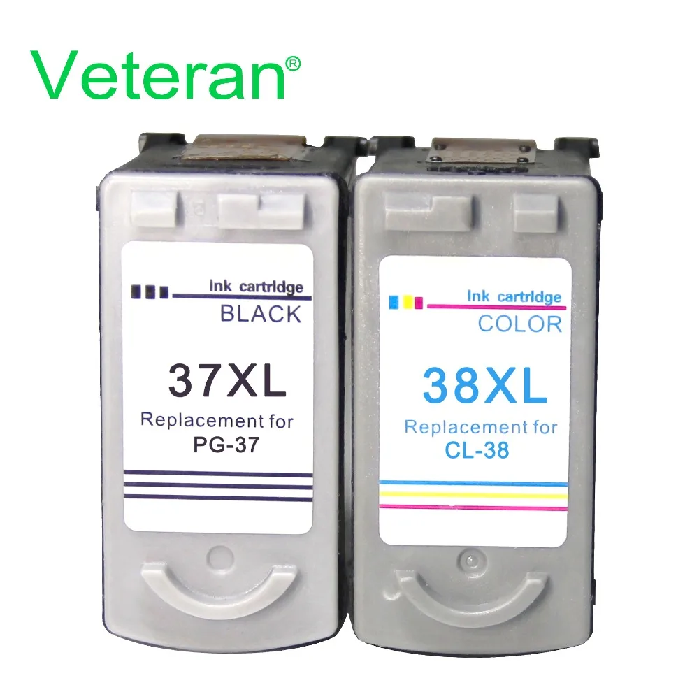 

Veteran PG37 CL38 Ink Cartridge for Canon PG-37 CL-38 PG 37 PIXMA MP140 MP190 M210 MP220 MP420 IP1800 IP2600 MX300 MX310 printer