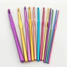 Agulhas de crochê de liga de alumínio, agulhas para costura, ferramenta de tecelagem, tricô, 2mm 3mm, 1 peça 4mm 5mm 6mm 7mm