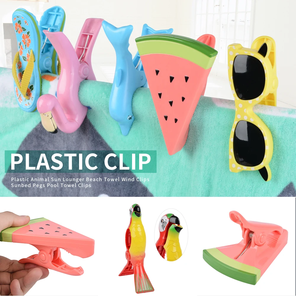 

1PCs Plastic Cute Animal Beach Towel Quilt Clips Clamp To Prevent The Wind Clamp Clothes Pegs Drying Racks Retaining Clip