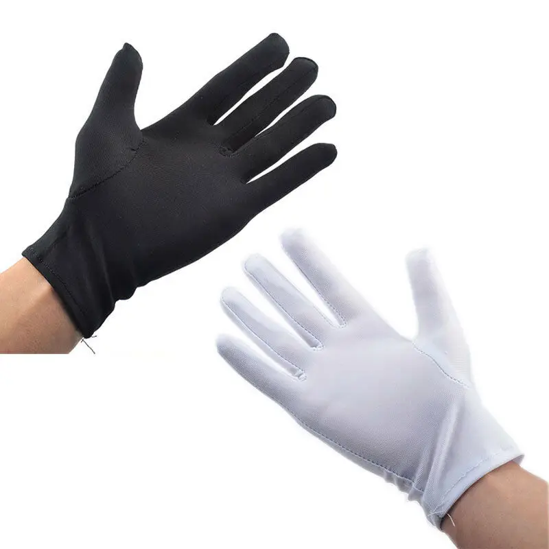 

1 Pair Black White Cotton Gloves Moisturising Health Industrial Work Hand Protection Black White Work Gloves