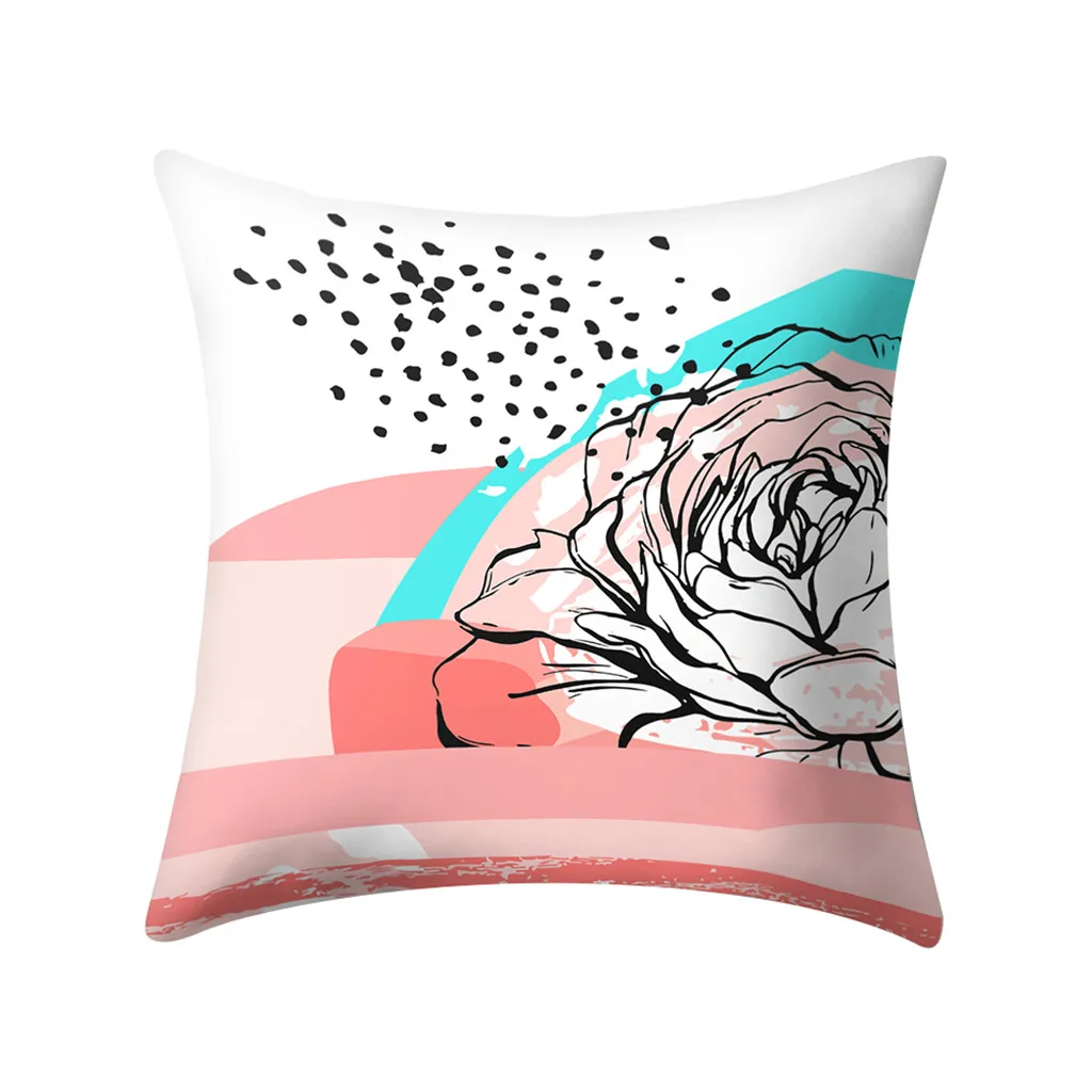 

Gajjar Nordic style Square Decorative Throw Pillow Case Geometric Striped Print Flower Pillowcase For Home decor dropshipping