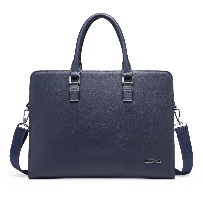 Для мужчин сумка для ноутбука 14 дюймов Синяя сумочка компьютер, кожаная сумка Бизнес Портфели Мода Досуг Мужские сумки бесплатная доставка