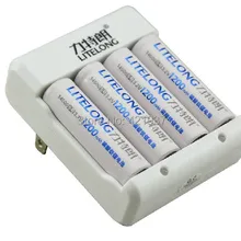 4 шт LiFePO батарея 3,2 v 1200mah 3,2 v 14500 аккумуляторная батарея+ зарядное устройство