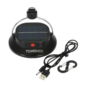 

TOMSHOO LED Camping Lamp Outdoor Tent Light 200LM 3 Mode Portable Campsite Hanging Lamp Recharged by Solar Panel+USB