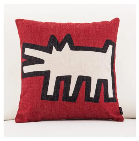 

Red Wolf Pop Keith Harling Emoji Cool Throw Massager Decorative Vintage Lumbar Pillows Cover Pillow Case Home Decor Family Gift