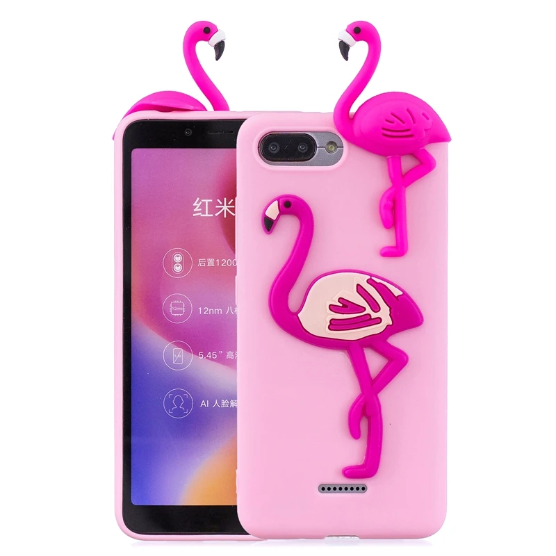 Etui Xiaomi Redmi 6A чехол для Xiomi Redmi 6A 3D игрушка панда кактус силиконовый чехол для телефона для Funda Xiaomi Redmi 6A чехол для женщин - Цвет: flamingo