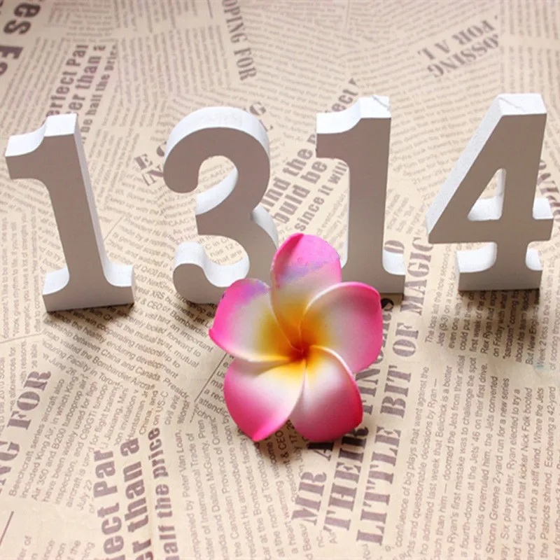 

1Pc White 8 x 1.2cm Wooden Numbers 0-9 for Party Wedding Birthday Festival Holiday Home Decoration Table Number Cards Digital