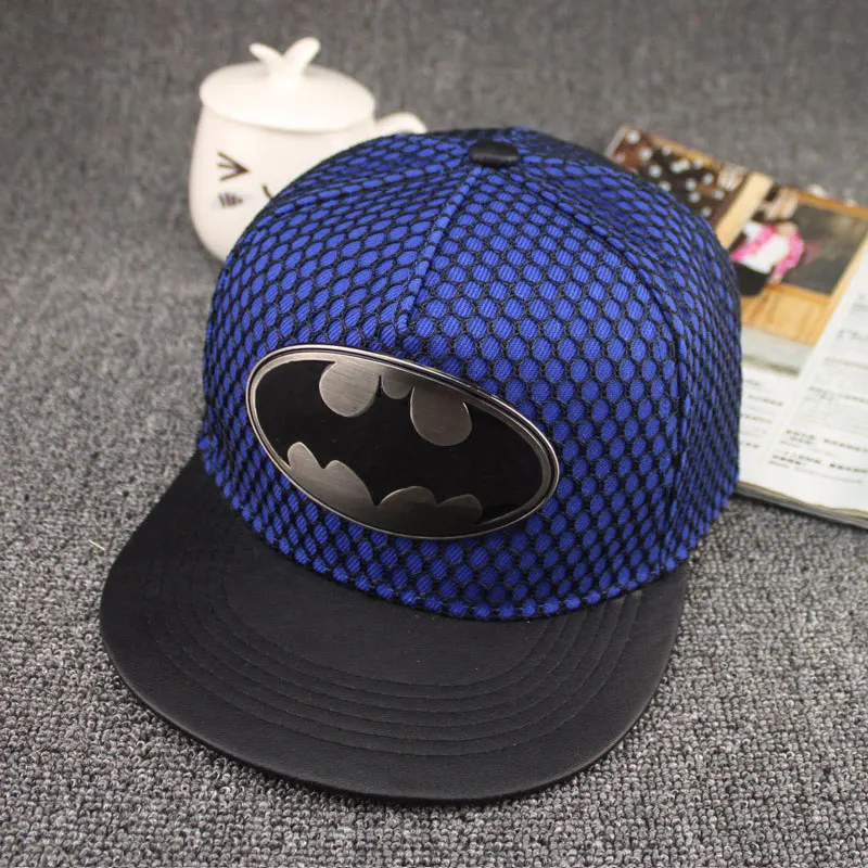 Хит, супер крутая бейсбольная кепка Бэтмена для мужчин и женщин, уличная Кепка в стиле хип-хоп, папа, двойная сетчатая Кепка, Кепка для водителя грузовика, регулируемая бейсболка, кепка s - Цвет: Blue