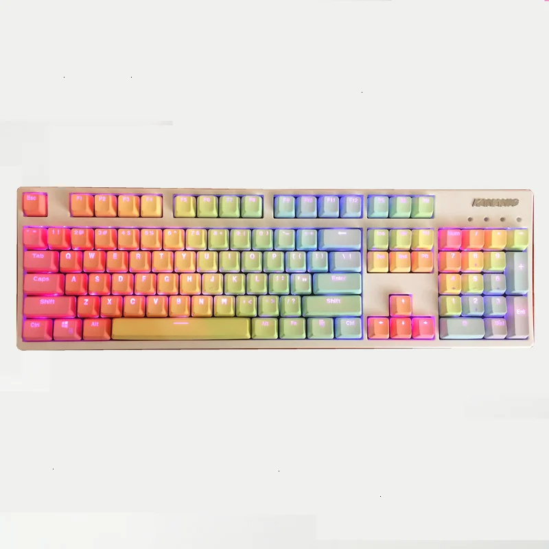 DIY KANANIC 104RGB Mechancial Gaming Keyboard Plug in Switches Blue Switches NKRollover Double Shot Keycaps