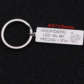 

Engraved Childminders Like You Are Precious A Few Keychain Stick Figure Flower For Childminder Key Ring Gift Fashion Jewelry