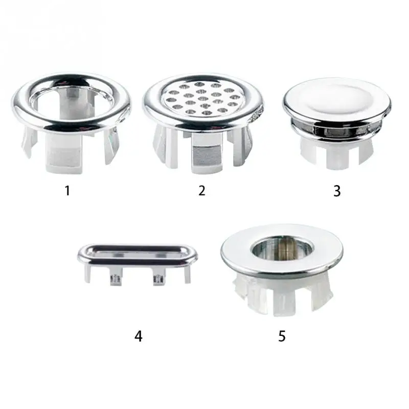 1 Pc Sink Round Ring Overflow Spare Cover Tidy Chrome Trim Bathroom Ceramic Basin Overflow Ring Bathroom Accessories