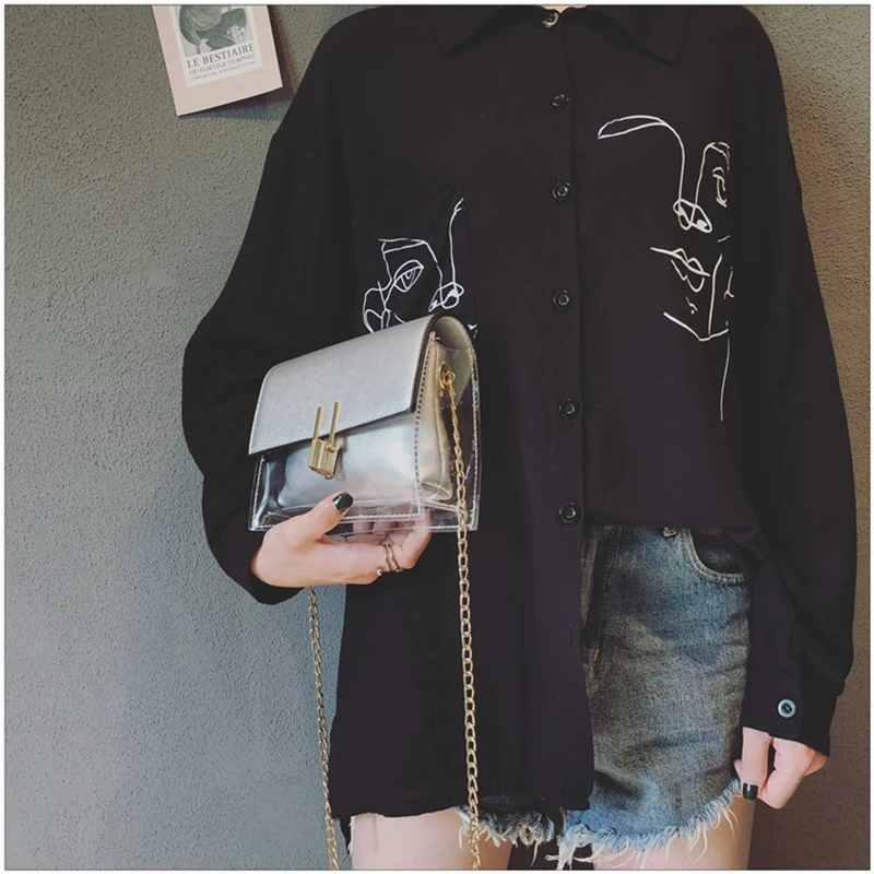 Elimetis Women Crossbody Transparent Bags For women 2018 with Phone Bag Case Summer Messenger Bag Small Shoulder Bag Transparent (7)