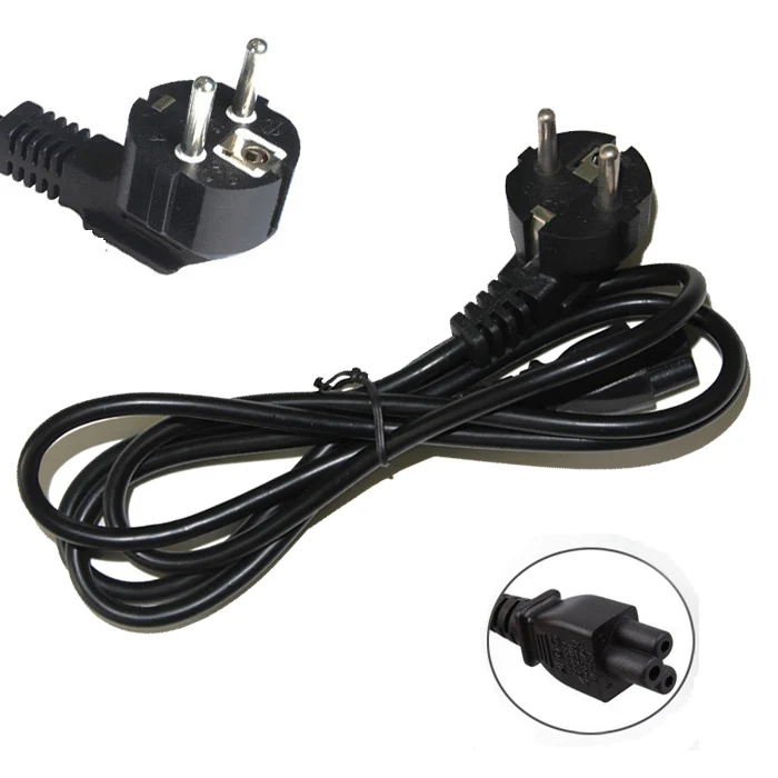 3 Prong EU Type Laptop Power Cord notebook adapter Cable For samsung
