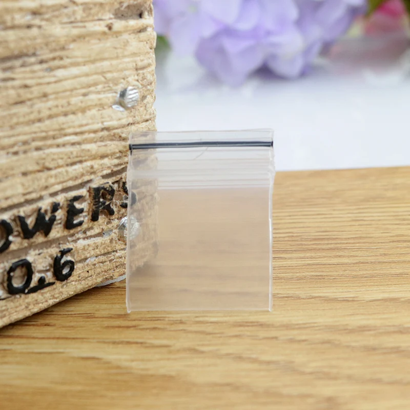 300pcs 2.5x3cm Zip Lock Bag Clear Ziplock Poly Bag Recyclable Mini