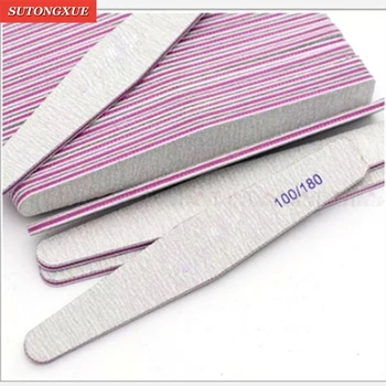 

1/2 PC Nail File 100/180 Sanding Buffer Block Pedicure Manicure Buffing Polish Beauty Tools Professional Nail Files Grey Boat