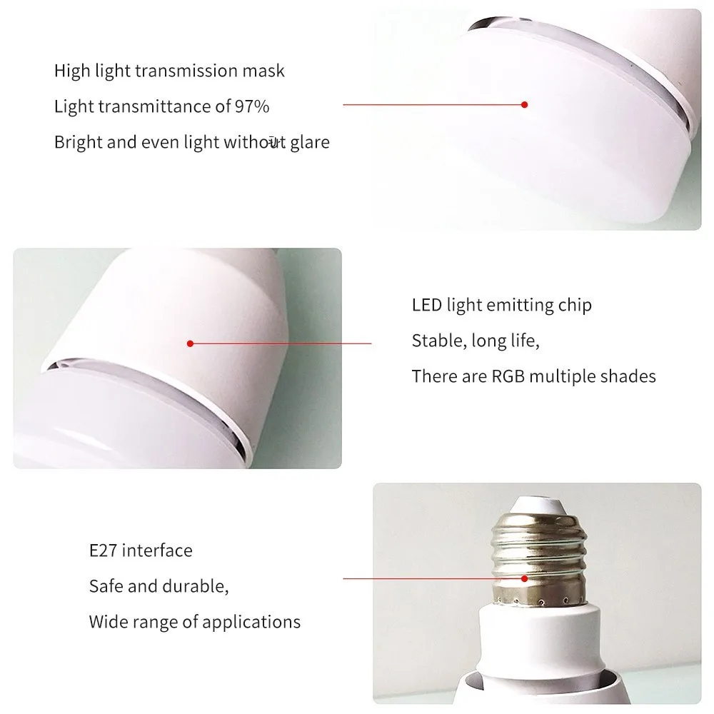 LKLTFX интеллектуальные лампа-колонка с Bluetooth Led цветной динамик с Bluetooth лампы E27 Беспроводной с дистанционным Управление звук лампы