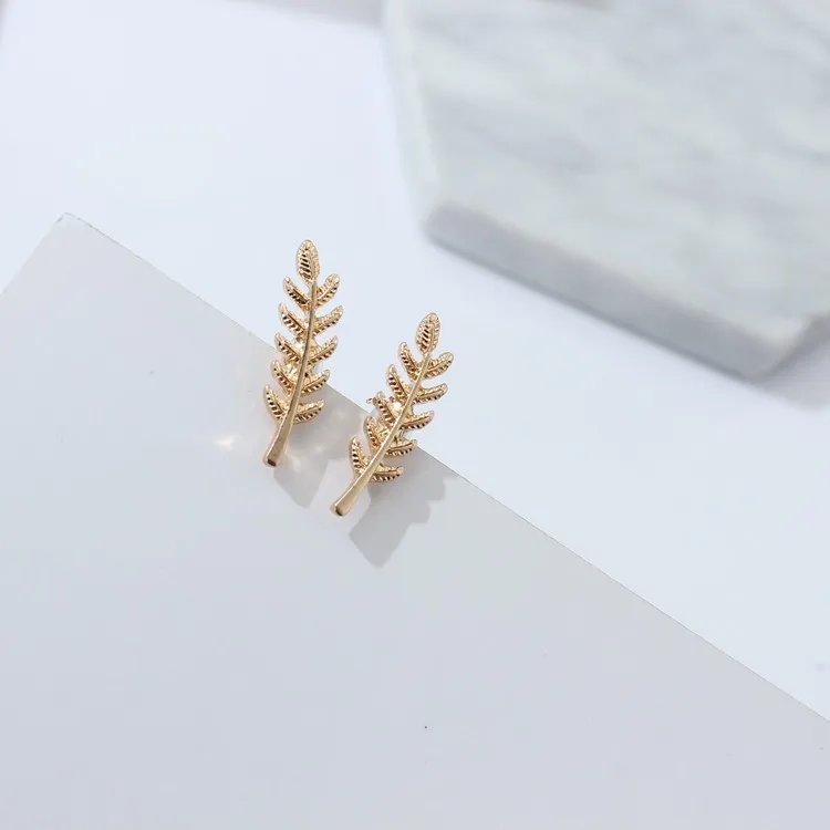 

Brincos Earing Aretes Edition Temperament Earpins E925 Selling Fine Feathers Leaf Earrings Joker Multicolor Female Personality