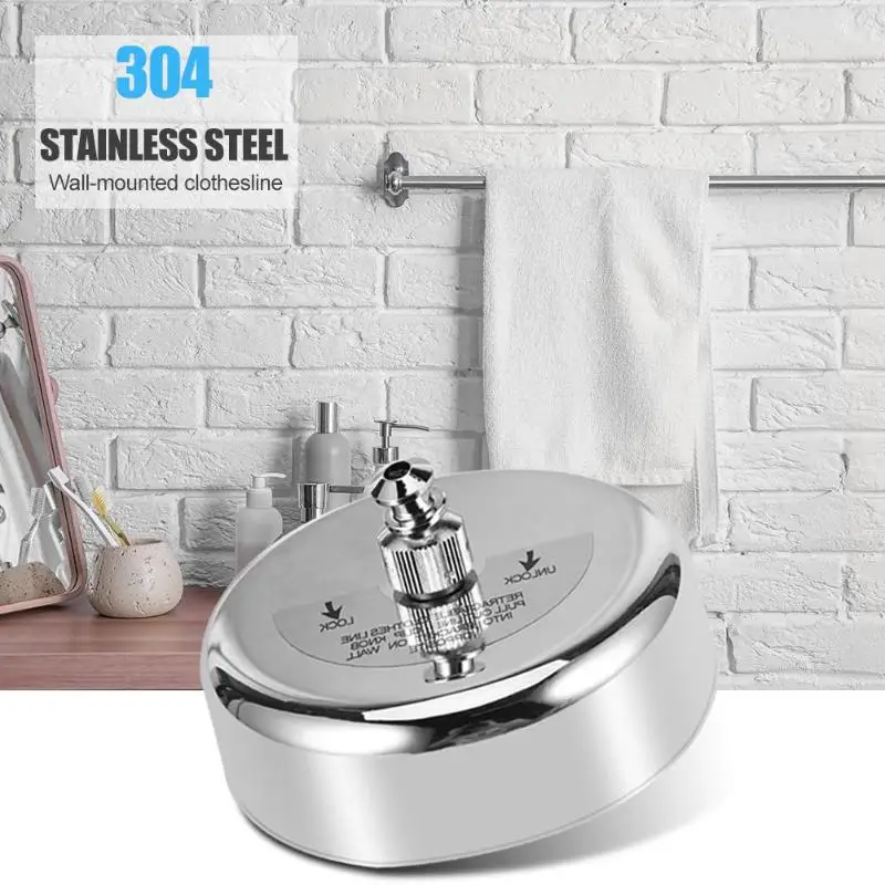 

Portable Steel Retractable Invisible Clothesline Indoor Outdoor Laundry Wall Hanger Clothes Dryer Organizer Drying Rack Rope New
