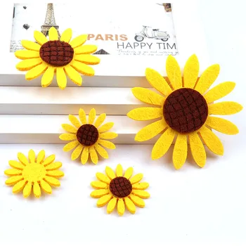 

10pcs Non-Woven Fabric Mixed Sized Sunflower Felt Fabric Patch DIY Cloth Appliques/Craft Wedding Patches