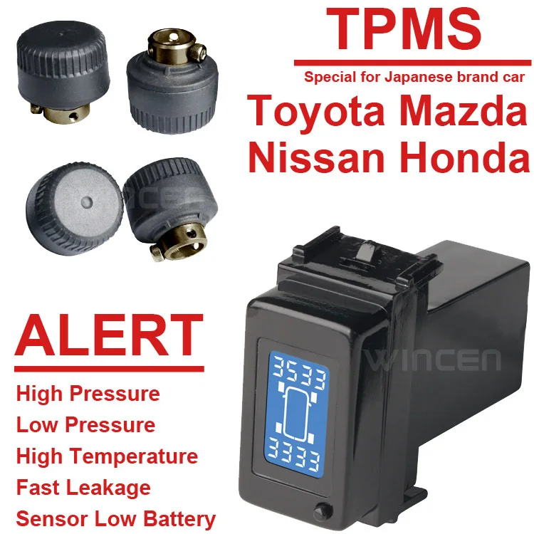 

Wireless Tire Pressure Monitoring System TPMS Special for Honda Toyota Mazda Nissan Series with Externall Sensors
