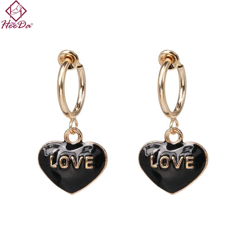 

2019 Fashion Letter Love Heart Pendant Hoop Earrings Women Unique Red Mouth Star Conch Earring Kpop Creative Fun Ear Accessoires