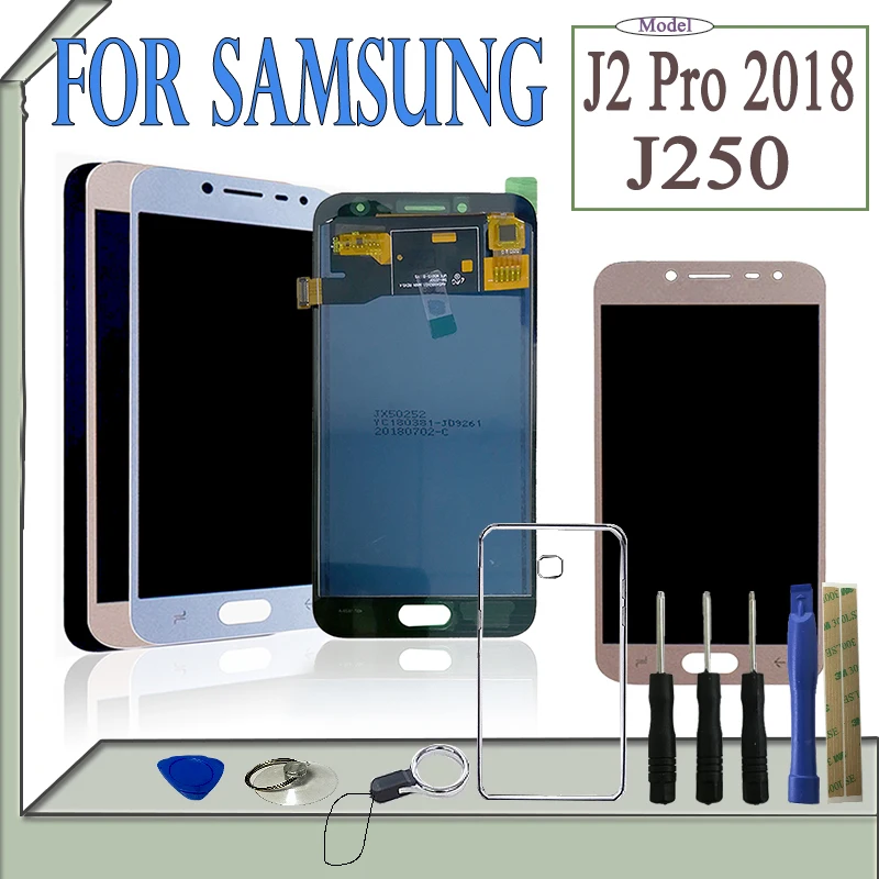 

SZHAIYU LCD 5.0'' For Samsung Galaxy J2 Pro 2018 J250 Screen LCD Display LCD Touch Screen Digitizer Assembly With Tools