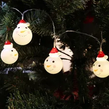 48x64 мм теплый белый Рождественский Снеговик светодиодный гирлянды для помещений вечерние лампы для украшения