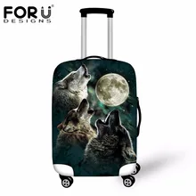 FORUDESIGNS Cool Animal Wolf Tiger Elastic Travel Accessories Spandex Luggage Protective Cover for 18-30inch Suitcase Case Cover