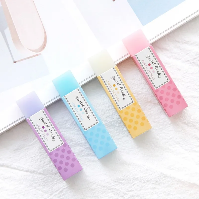

JIANWU 1PC Japan Kokuyo Light Color Cookies Translucent Candy Eraser Student Drawing Rubber kawaii school supplies