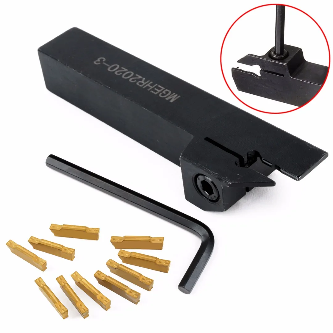 

1pc MGEHR2020-3 Right Hand Lathe Turning Tool Holder Boring Bar 125mm + 10pcs MGMN300-M Carbide Inserts + 1pc Wrench