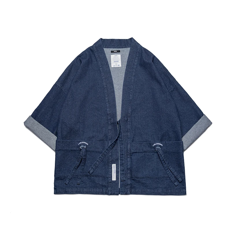 2019 summer mens kimono japanese clothes streetwear casual kimonos jackets waves and wind harajuku style cardigan outwear