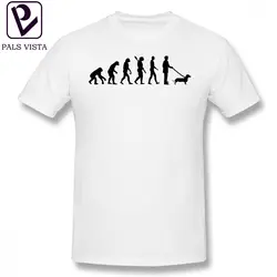 Такса Футболка Эволюция футболка с таксой Лето Большие размеры Футболка с принтом мужские 100 хлопок Рубашка с короткими рукавами смешные