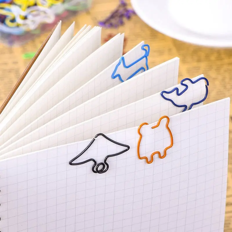 Разноцветная бумажная зажимы креативная в форме животного для закладка для книги, офисные школьные записная книжка-органайзер, 12 Stlyes, 60 штук