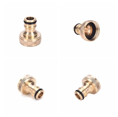 2 Pcs 3/4" Water Pipe Connector Adaptor Fitting For Garden Watering Tools Tube Male Brass Threaded Hose Tap