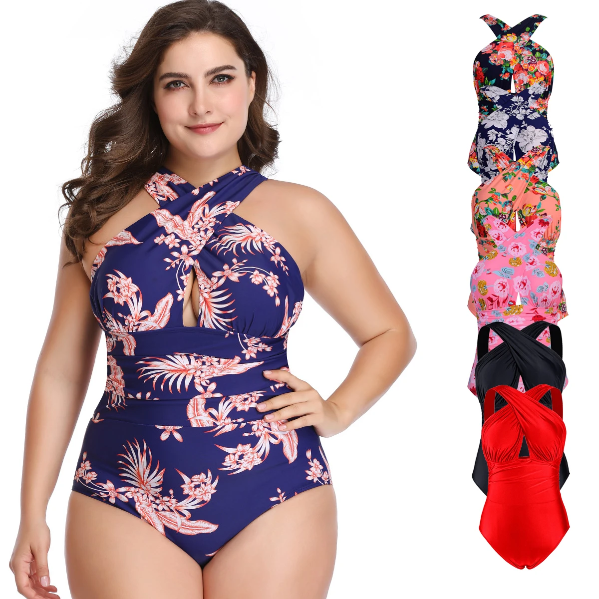 

Female Sexy Plus Size Swimwear High Waist Women One-Piece Plus Size Print Bikini Swimsuit Beachwear Swimwear Bathing Suit