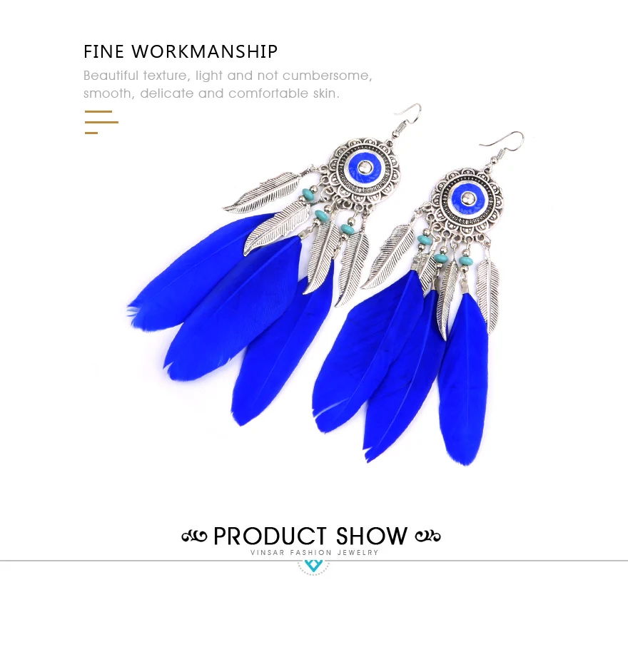 Feather Leaf Tassel earrings (2)