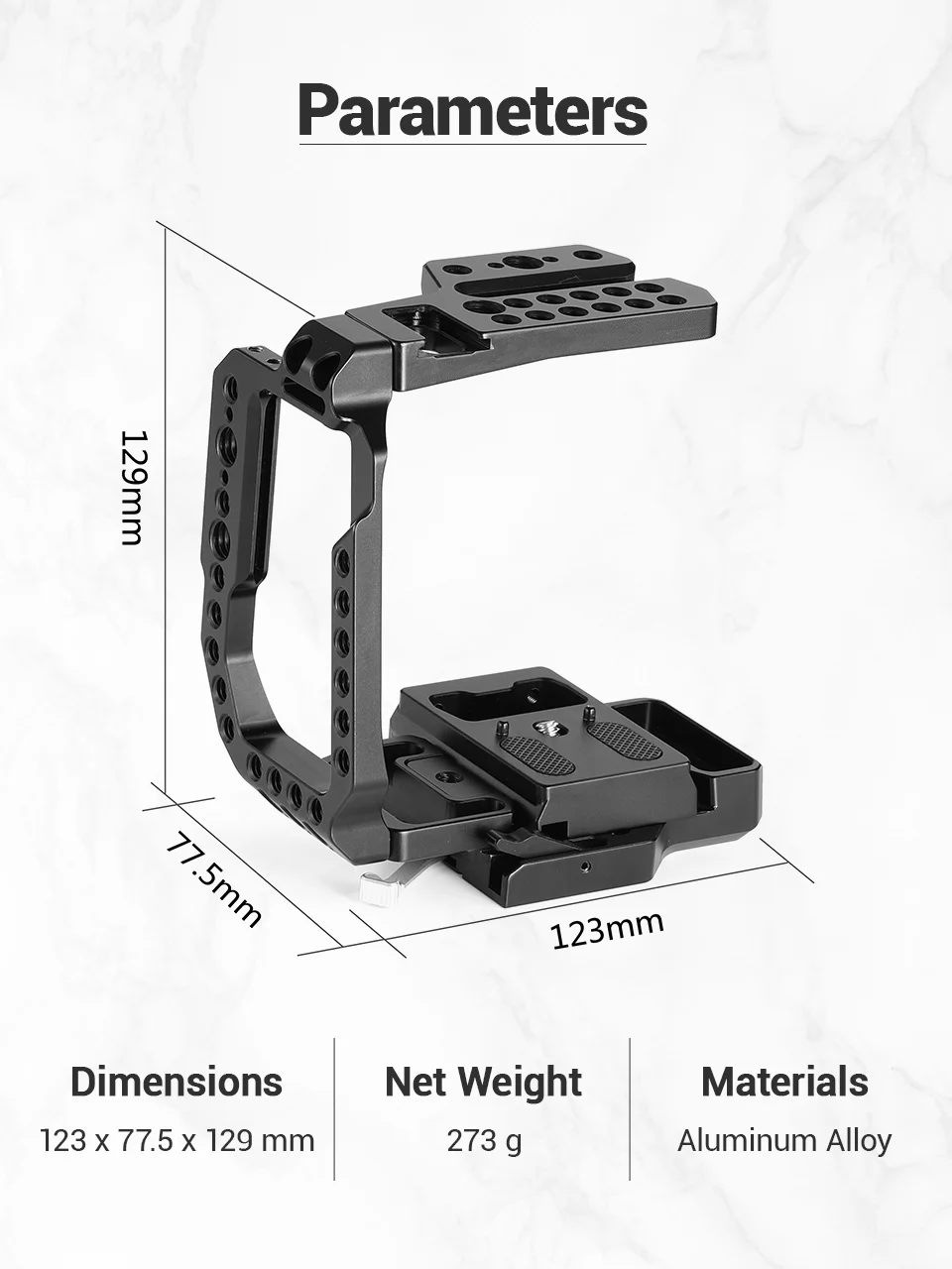 SmallRig QR Половина Клетка для Blackmagic Дизайн Карманный кинотеатр камера BMPCC 4K 6K со встроенной Manfrotto 501PL пластина NATO Rail-2255