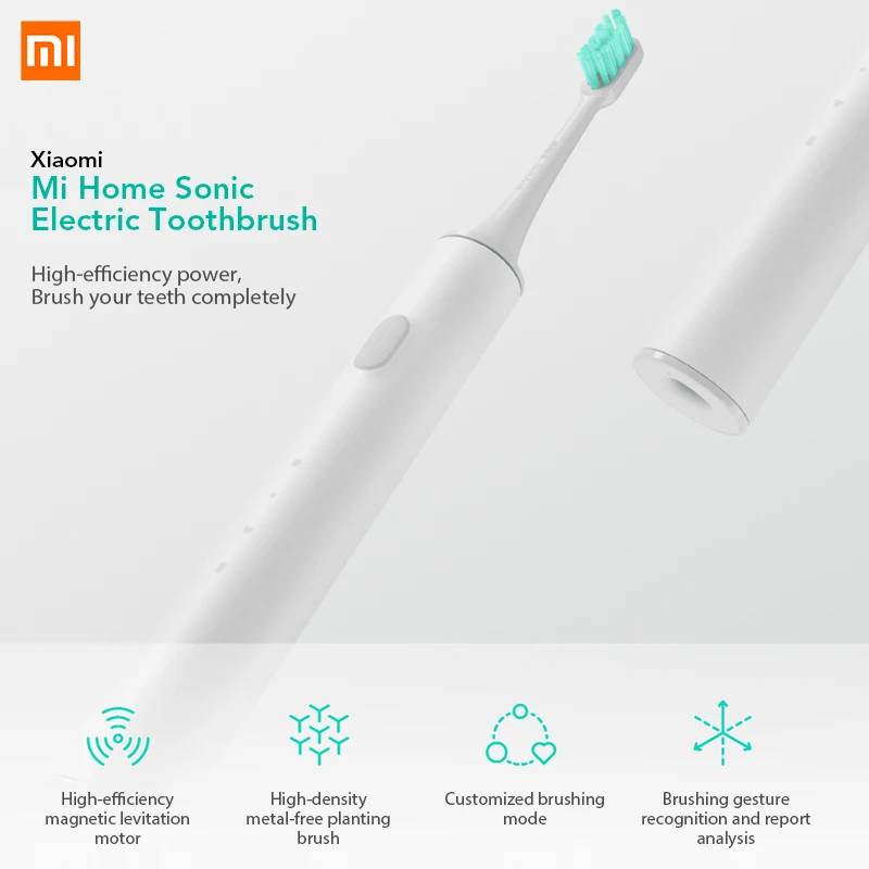 Оригинальная электрическая зубная щетка Xiaomi умная звуковая ультразвуковая щетка отбеливающая зубы Вибратор Беспроводная гигиена полости рта Mijia