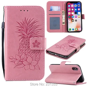 

C-ku Pineapple Flip Wallet Leather Pouch Case For Iphone X XS MAX XR 8 7 PLUS 6 6S SE 5 5S Stand ID Card TPU Skin Cover 100pcs
