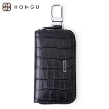 Модный чехол для ключей из натуральной коровьей кожи с карманом 6 крючков и 1 кольцом для ключей для кошелька с крокодиловой износостойкой сумкой-держателем