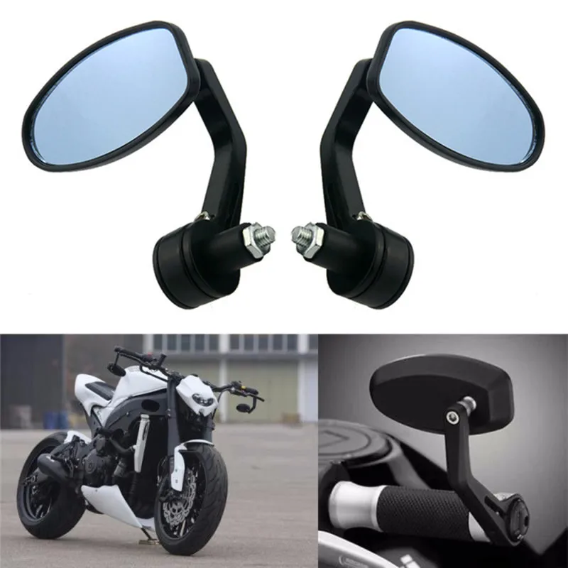 

Newest Universal Motorcycle Handle Bar Rearview Mirrors 7/8" Fit For Ducati Triumph Daytona 676 Cafe Racer Victory Aprilia BMW