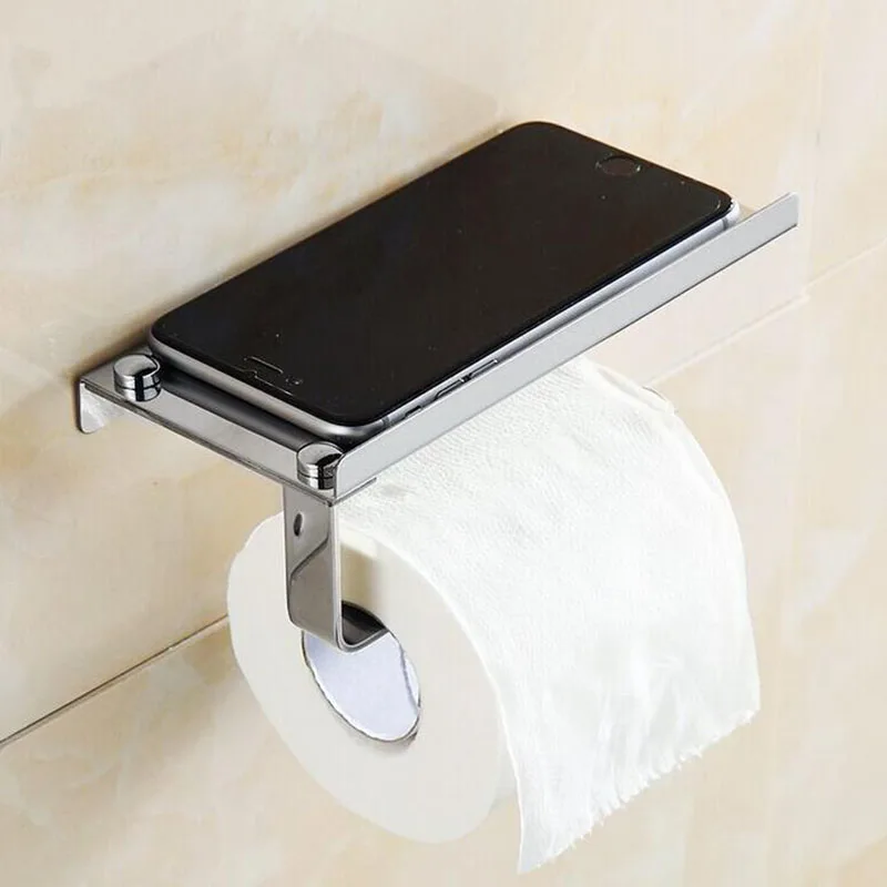 Stainless Steel Simple Paper Roll Rack Holder Toilet