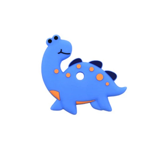 Детский Прорезыватель для ухода за полостью рта силиконовый Безопасный детский Прорезыватель милый динозавр животных для зубов-моляров гель зубная игрушка Cartoo - Цвет: blue